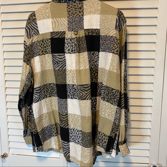 VINTAGE CST BLUES PLUS SIZE BUTTON UP SHACKET - Picture 3 of 5